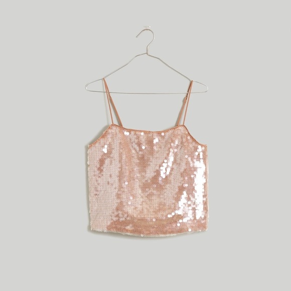 NWT Madewell Fallen Timber Sequin Square-Neck Cami Size Medium - Picture 6 of 15